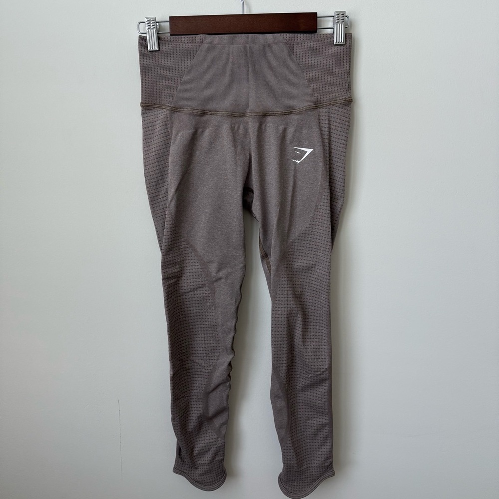 Gymshark Vital Rise Seamless Leggings Taupe Marl‎ 22” Inseam Size Medium